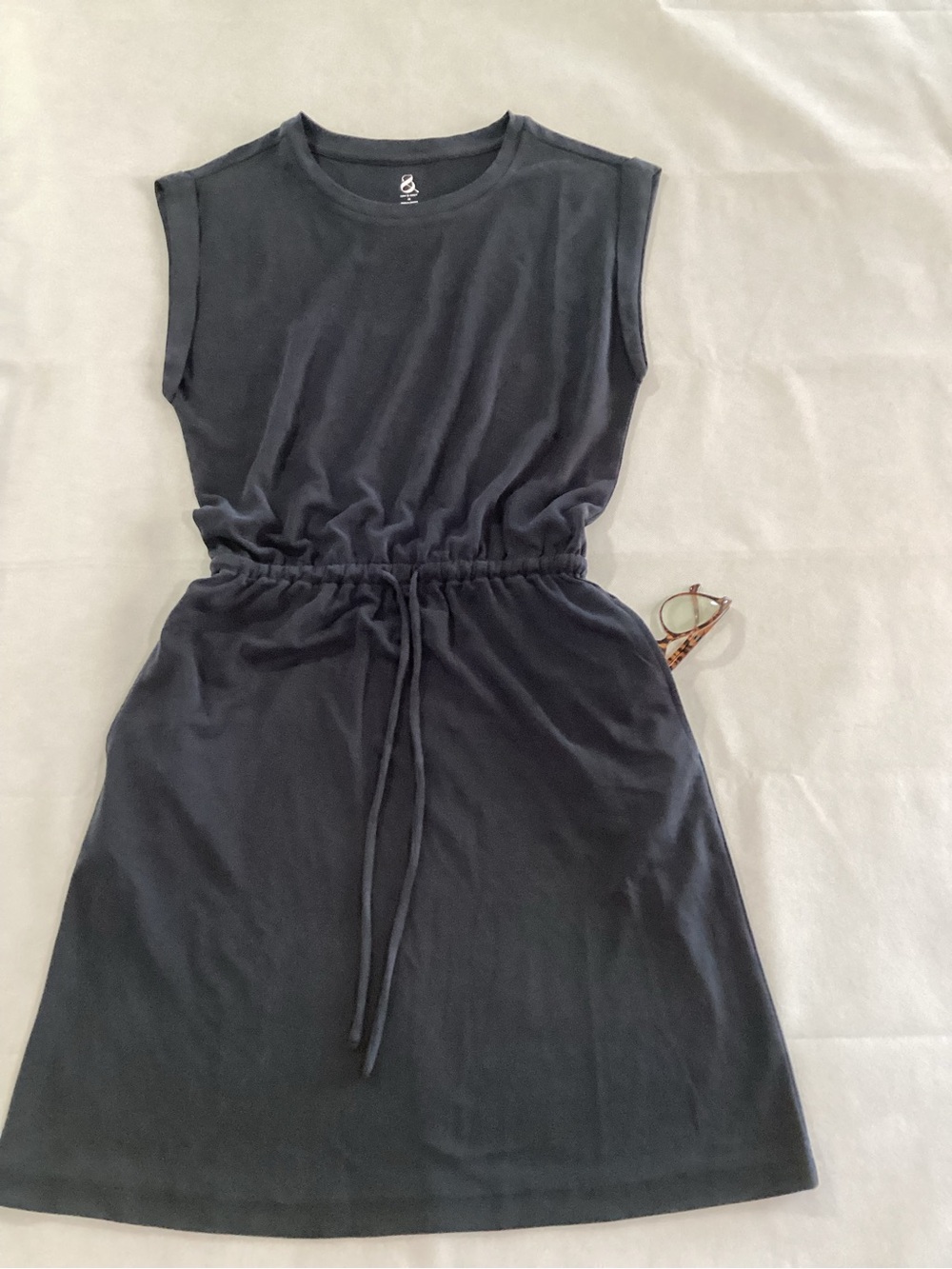 Lou & Grey Black Sleeveless Drawcord Mini Dress #35